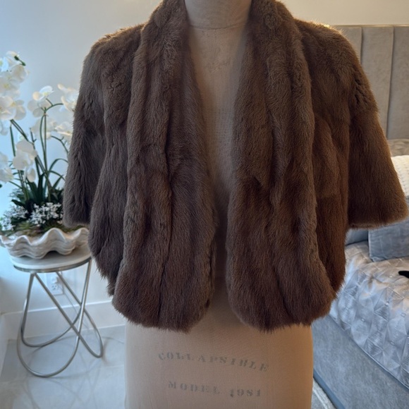 Vintageluxurious Brownmink Fur Shawl